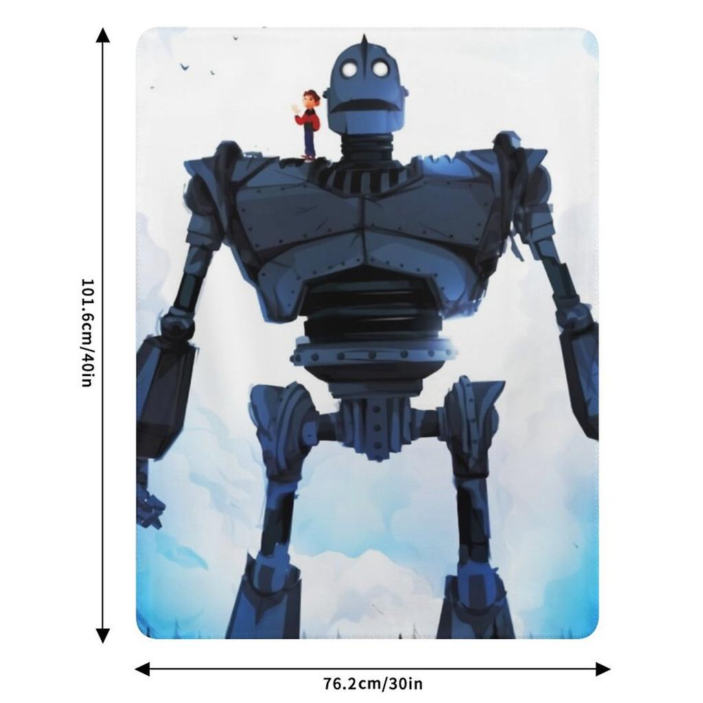 Big Robot Metal Throw Blanket Fuzzy Plush Throw Blanket For Sofa Chair