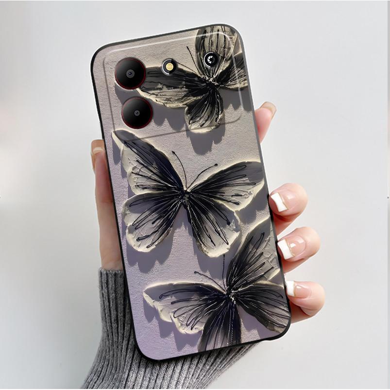 For ZTE Blade A54 Case Protective Soft Silicone Flower TPU Covers for ZTE BladeA54 4G Bumper For Blade A34 A 54 Phone Cases Bag