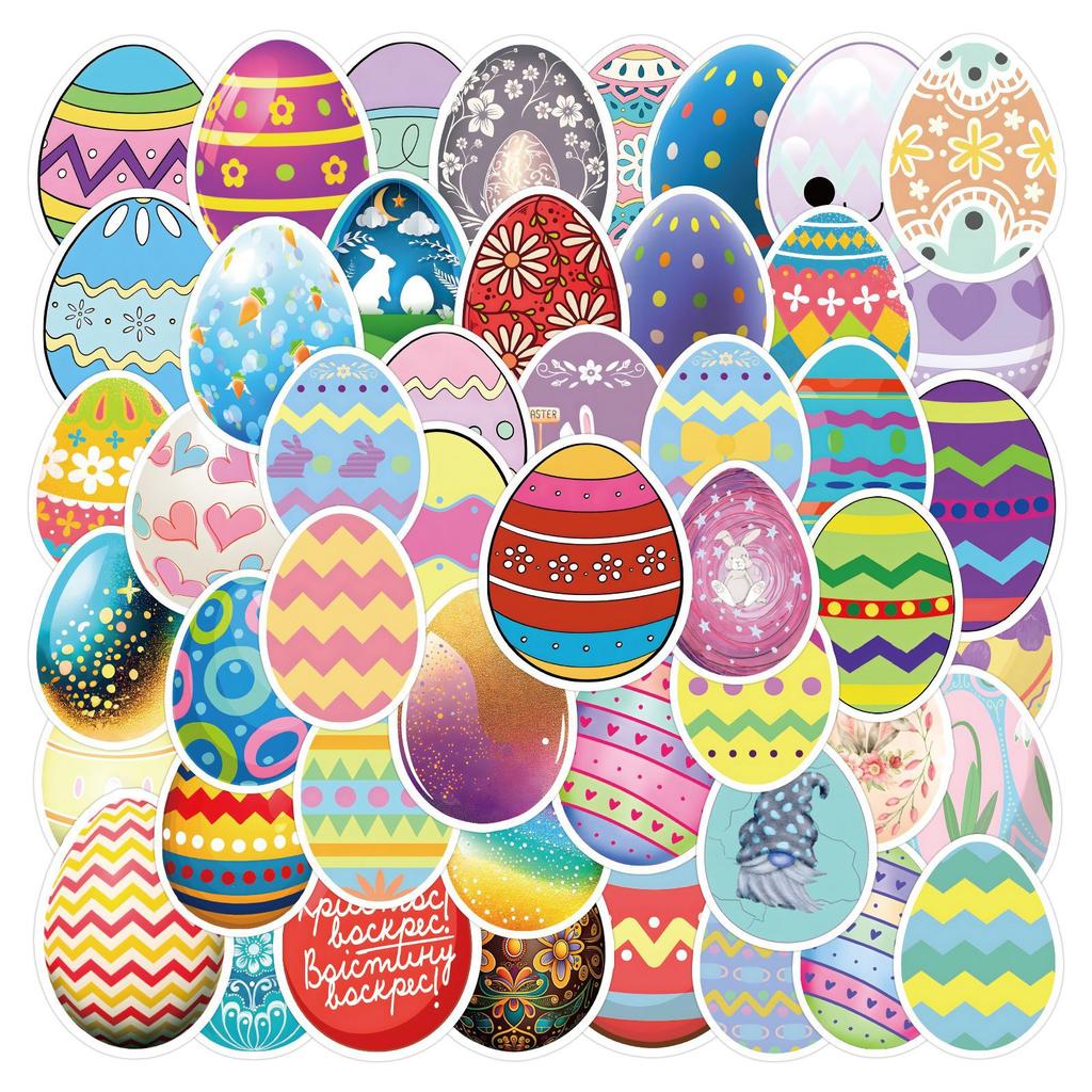 60 New Easter Easter Egg Graffiti Stickers Decorate Car Mobile Phone Stickers Creative Hand Note Stickers