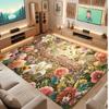 Floral Garden Theme Soft Crystal Velvet Rug Custom Name & Text Print Non Slip Floor Rug for Bedroom Living Room