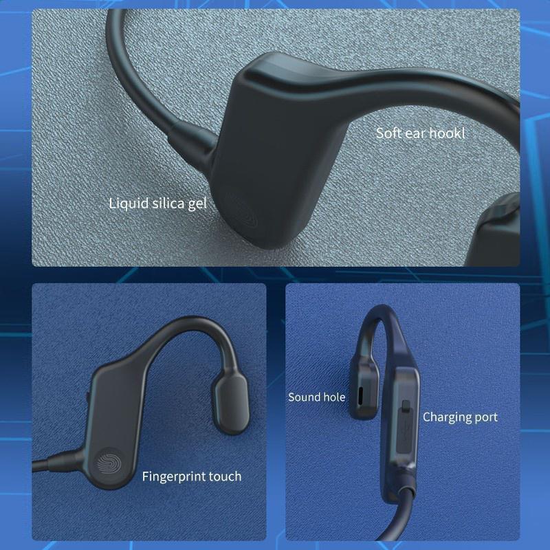 Bone Conduction Headphones Bluetooth Wireless Sports Earphone Waterproof Headset Stereo Hands-free with HD Microphone