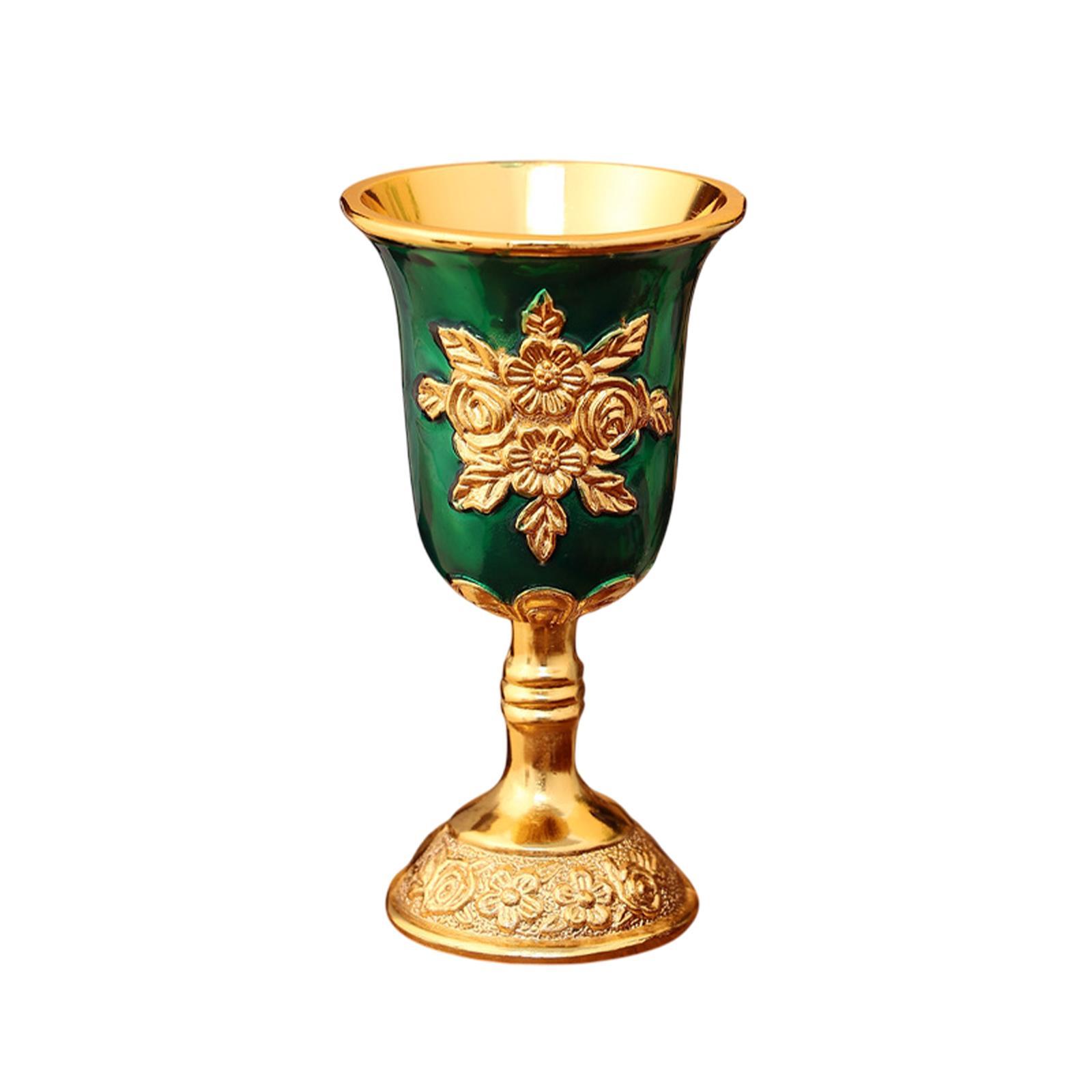

European Goblet Wine Cup Goblet Vintage Cocktail Cup Handcraft Mini Creative Gold Goblet Cup Wine Glass for Wedding Bar Decor зелёный