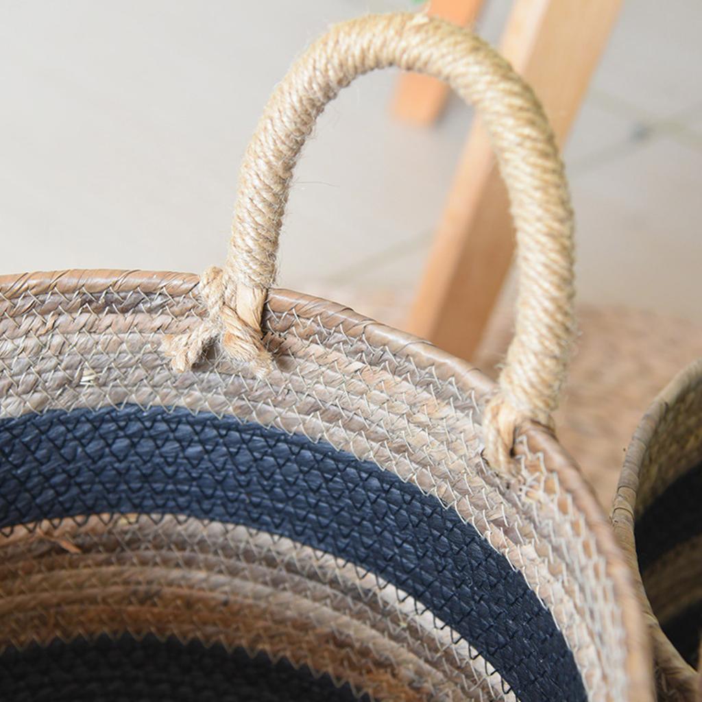 Functiaonl Woven Plant Basket Stable Flower Planter Decorative Pots Cover and Closet Storage Bin for Home or Office