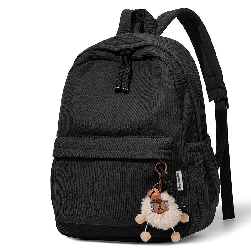 Women s Corduroy Backpack Student Schoolbag Travel Small Backpack