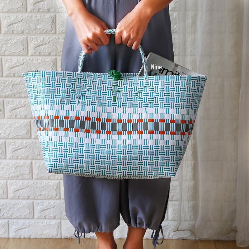 Vietnamese Large Imitation Rattan Handled Storage and Grocery Basket