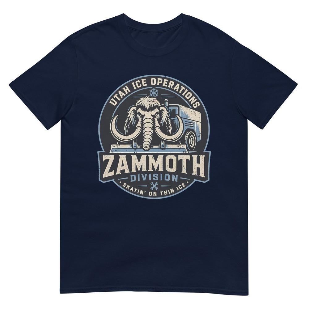Zammoth Crew Mammoth Ice Machine Utah Fan Funny Hockey TShirt S