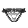 Sexy Panties Women's Beautiful Buttocks Lace Novelty Thong Pearl Massage Transparent Hollow T-pants 2172
