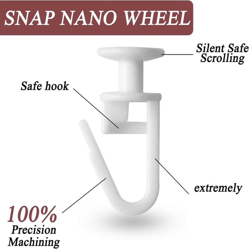 Packung mit 50 PVC Vorhangschienen-Gleitern Haken Fenster Vorhang Aufhänge-Gleitern Haken für leise und effiziente Vorhangbewegung