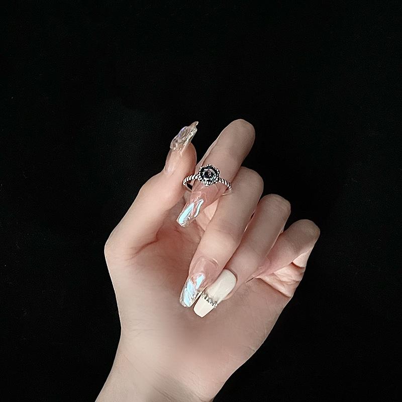 

Niche Design Punk Cross Diamond Set Vintage High-End-End Personality Hip Hop Women S Ring Opening Adjustable opening