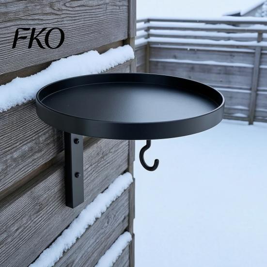 Bird Waterer for Yard Wall Mounted Bath, Outdoor Bath Tray with Feeder Hook, Metal Durable Garden Fence Not Included Hanging