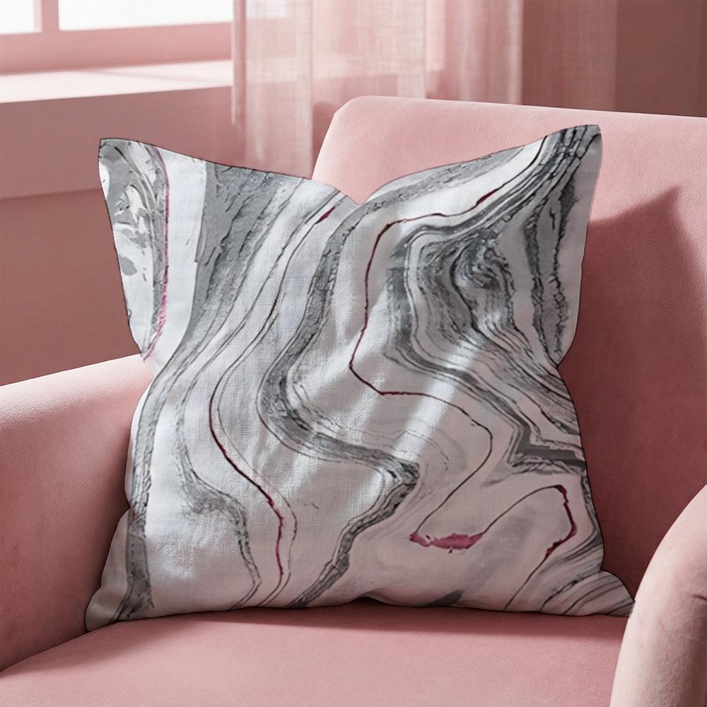 Ink Wash Texture Cushion Cover MultiScene Pillow Cover for Home Car Reversible Soft Durable for Daily Use