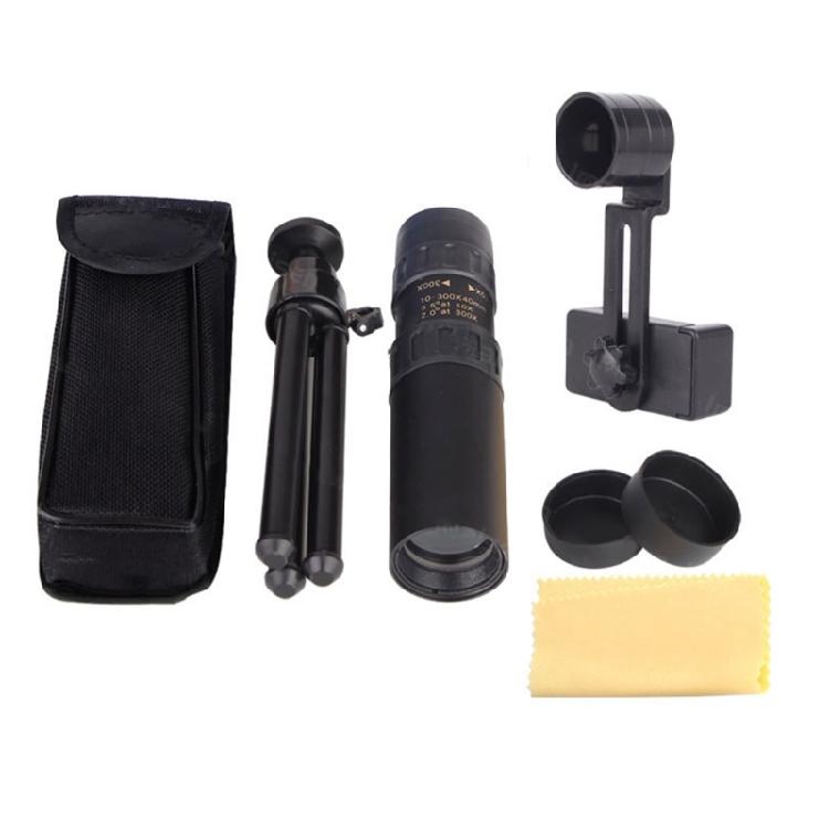 Handheld Monocular Telescope with Phone Adapter, Bird Watching Zooming Monocular High Power 300x40 Monocular Telescope