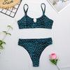 Talos Dámské sexy leopardí hadí potisk Plavky Vycpaná podprsenka Kalhotky s nízkým vzestupem Bikiny