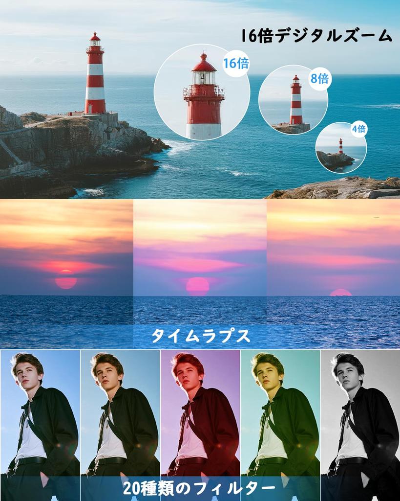 4K Digital Selfie AF Compact 16x Large YouTuber 32GB Card Black Camera, Camera, Autofocus, Camera, Zoom, Flash, Rechargeable, Capacity, Camera,