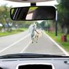 2D Acrylic Christmas Pendant Flat White Horse Car Pendant Pendant Chain Key Hanging Ornaments N5D7