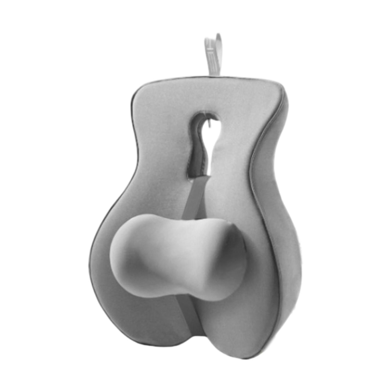 

Premium Memory Foam Lumbar Support Cushion Comfort Lumbar Supports Pillow, Back Rest Pillow With Adjustable Slider Ergonomic серый