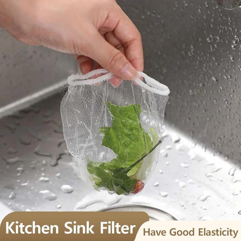 200/100/60/30pcs Disposable Sink Filter Mesh Bags Kitchen Sink Strainer Drain Hole Anti-blocking Garbage Bag Cleaning Strainers Net