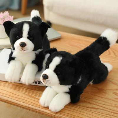 Peluche de 34 cm de alta calidad, bonito y suave, de imitación de Border Collie, ideal como regalo de cumpleaños para niños.