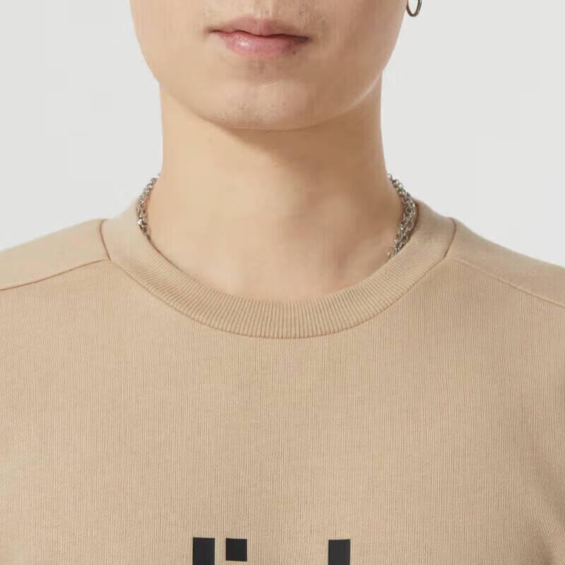 Adidas Letter Print Loose Fit Long Sleeve Hoodie Men hoodies Khaki JJ0419