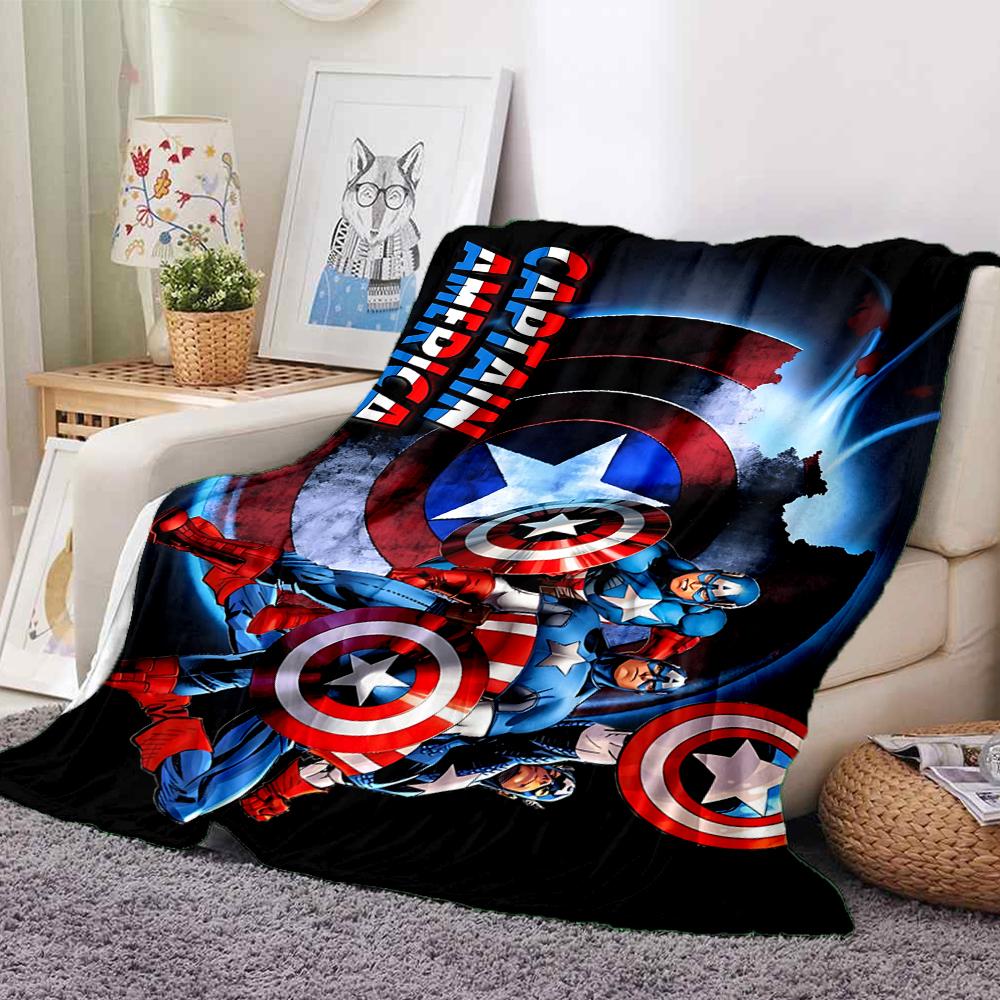 1Pc Captain America Shield Flannel Blanket, Soft And Comfortable, Casual Warm, Camping Travel, Christmas, Halloween Xmas Gift Es120