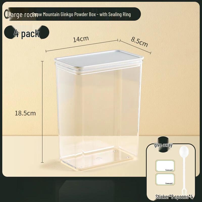 Large White Plastic Ingredient Storage Bins, Set of 4