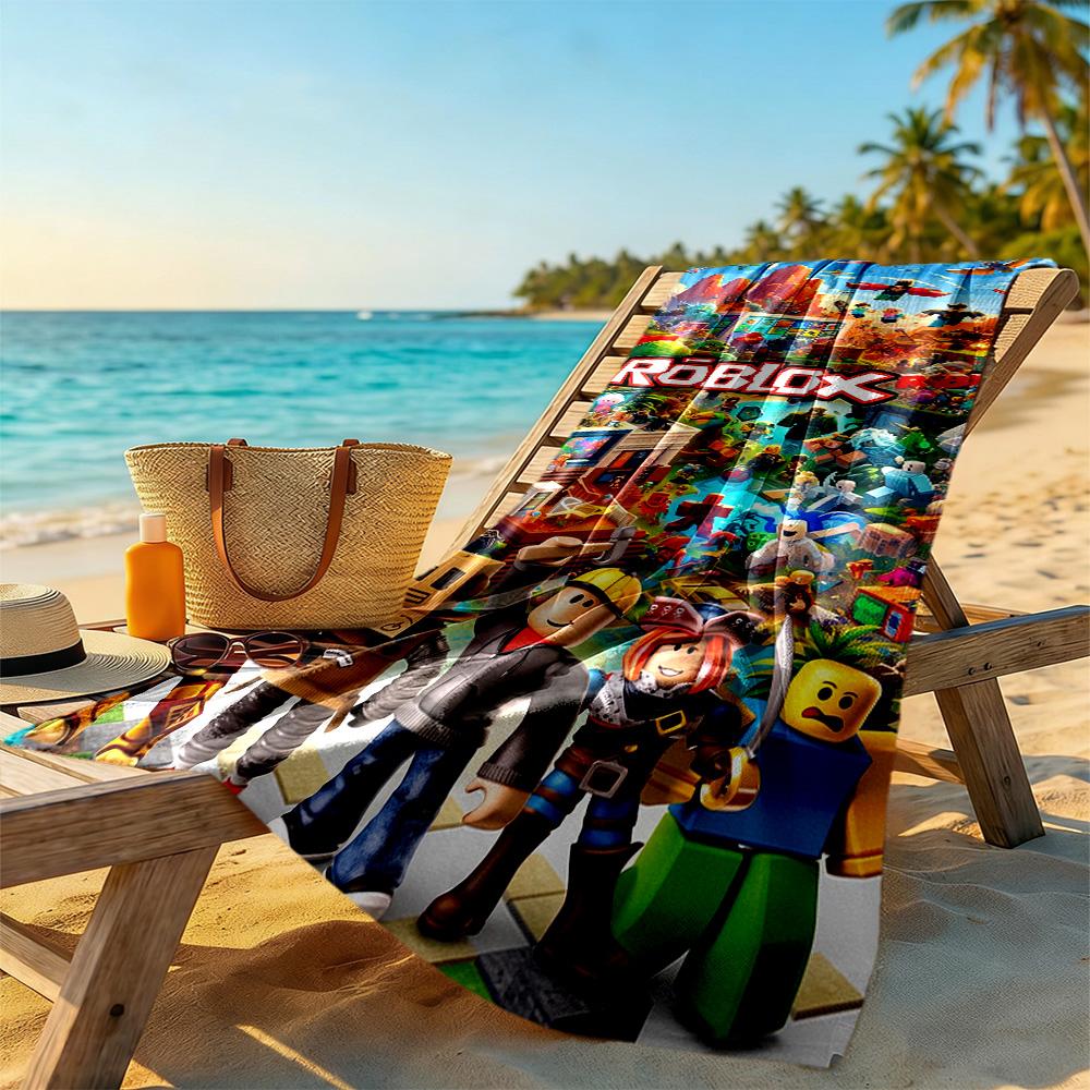 Asciugamano da Spiaggia Roblox Alta Assorbenza & Asciugatura Rapida Confortevole Leggero Adatto per Sport, Viaggi, Nuoto, Yoga, Bagno, Spiaggia E Piscina