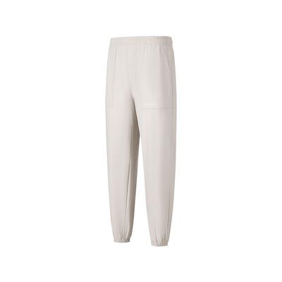 Godri Ss25 Comfortable Soft Loose Cuff Quick-Dry Breathable Knitted Sports Pants Women Bottoms Bellflower-White P225W120-021C