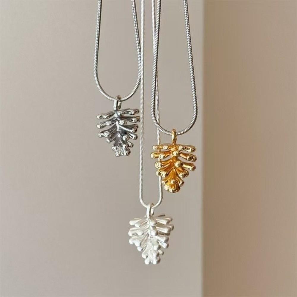 Adjustable Length Pinecone Necklace Jewelry Snake Bone Chain Geometric Necklace Women
