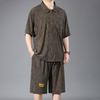 Plus Size 4XL-10XL Oversized Polo Shirt Summer Shorts Sets Vintage Clothes Men's 2 Pieces Set
