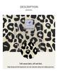 Borsa a Tote in Tela con Stampa Leopardo: Borsa a Spalla Beige alla Moda di Grande Capacità per Studentesse
