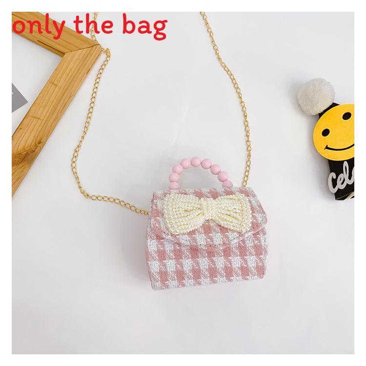 Childrens Cartoon Pattern Pu Shoulder Bag With Artificial Pearl Bow And Flower Decoration For Daily Casual Wear