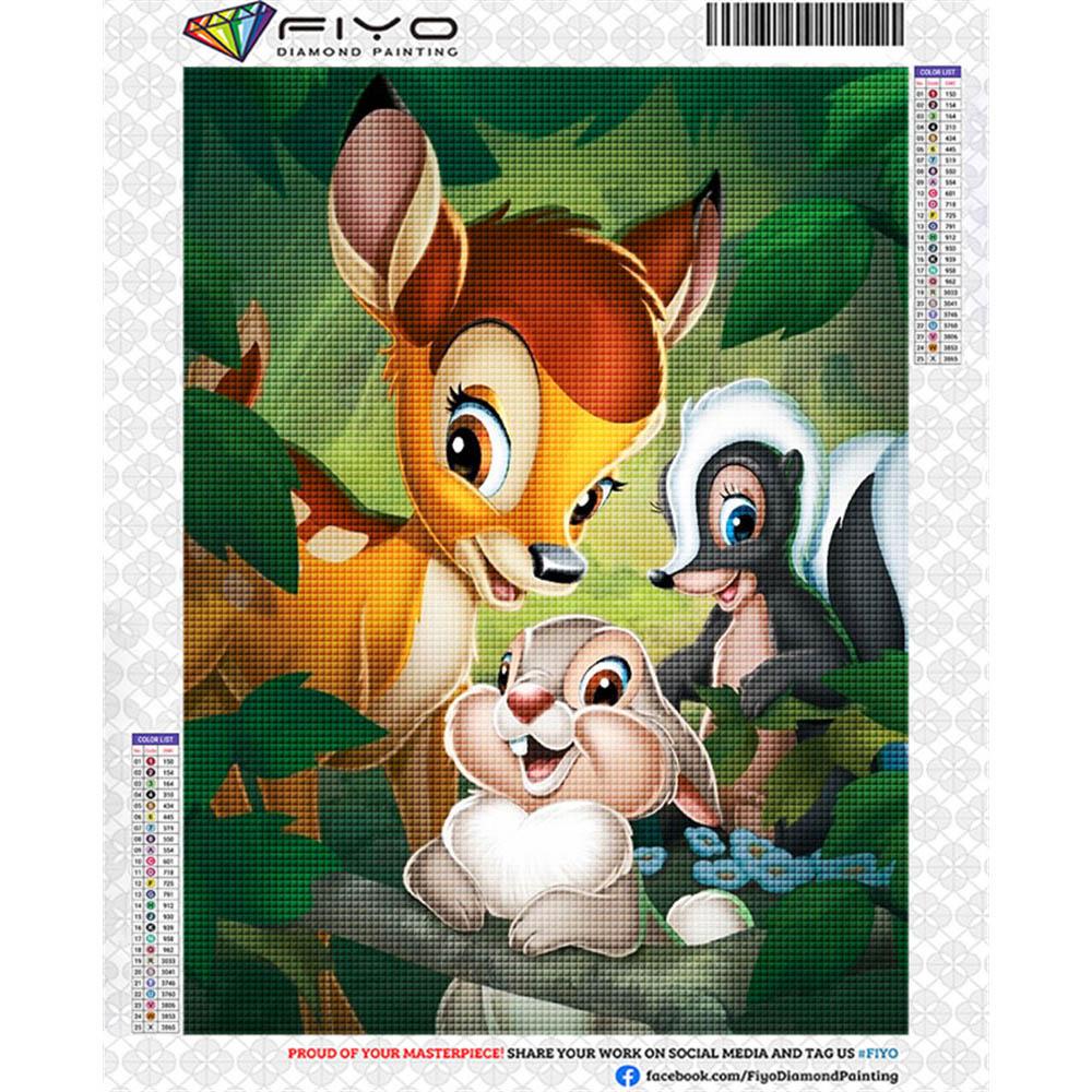 Bambi 5D Diamantové malování Disney Plná diamantová výšivka Kreslené DIY kamínkové obrázky Sady křížového stehu Řemesla Domácí dekorace