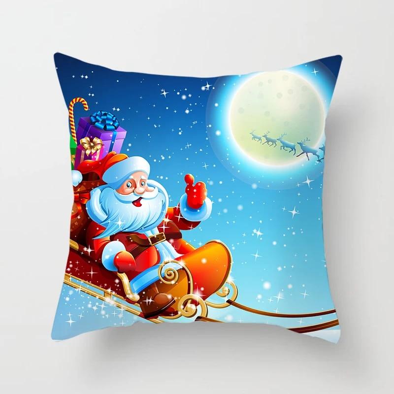 Santa Claus Christmas Pillow Set Sofa Gift Home Decoration Pillow Case Christmas Gift Pillow Case