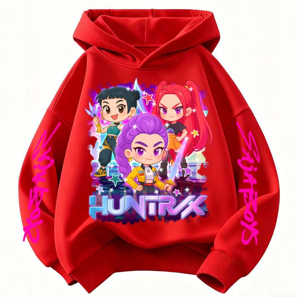 KPop Demon Hunter Rumi Derpy Cartoon Girls Boy Hooded Sweatshirt Warm Children's Wave Fashion Casual Tops Clothing