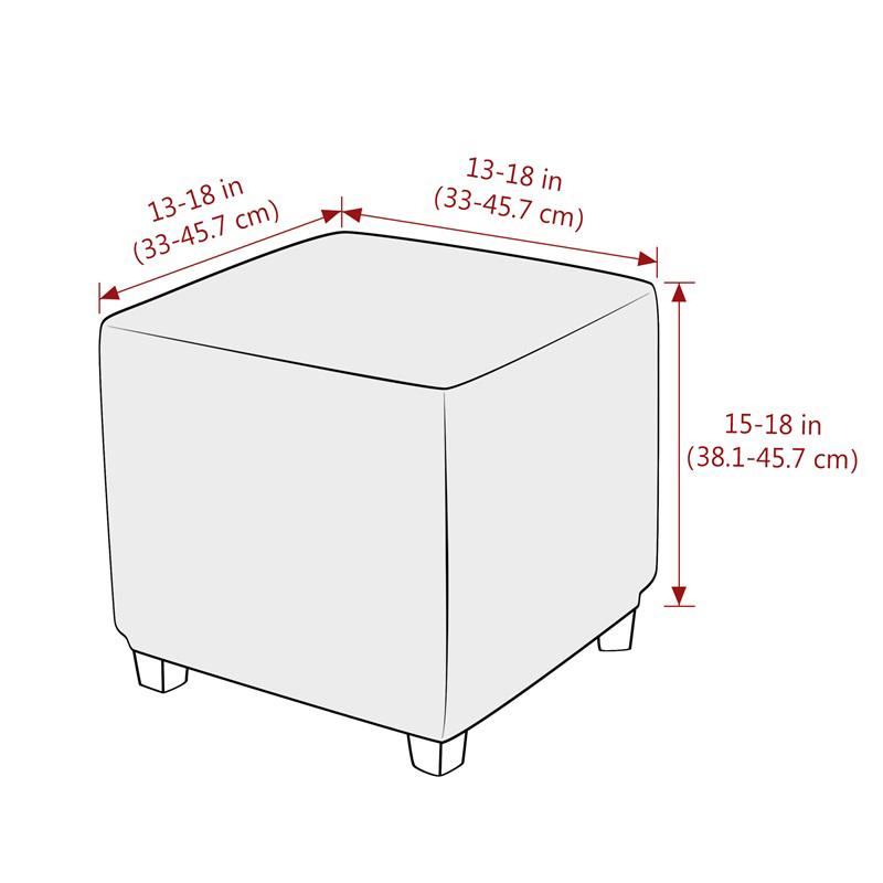 1PC Square Ottoman Cover Jacquard Elastic Footrest Protector Covers Simple Design Pouf Slipcover for Living Room Home Decor