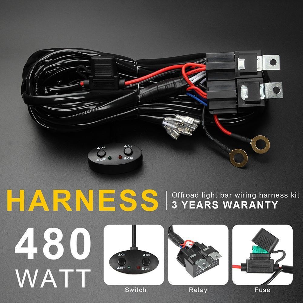 3 Meters LED Work Light Spot Control 12V Wire Cable Switch Relay Kit Two-Color Wiring Harness Switch Kit Motorcycle Off-Road Car
