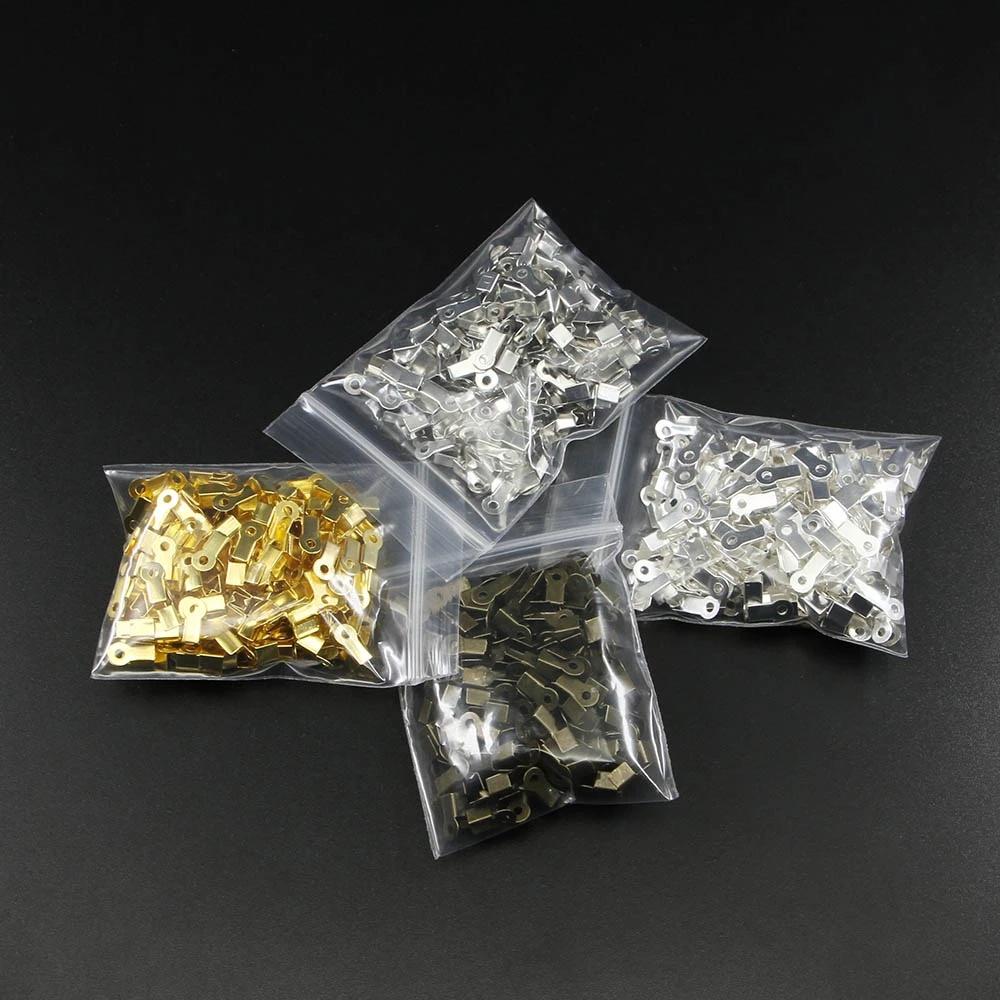 200 Stück/Packung Cove Verschlüsse Kordel Endkappen Schnurband Lederclip Spitze Falz Crimp Perlenverbinder für die Schmuckherstellung DIY Zubehör