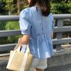 2024 Summer Vintage Womens Shirt Puff Short Sleeve Casual Slim Woman Blouses Cotton White Shirts Tops Female Blusa Mujer 14375