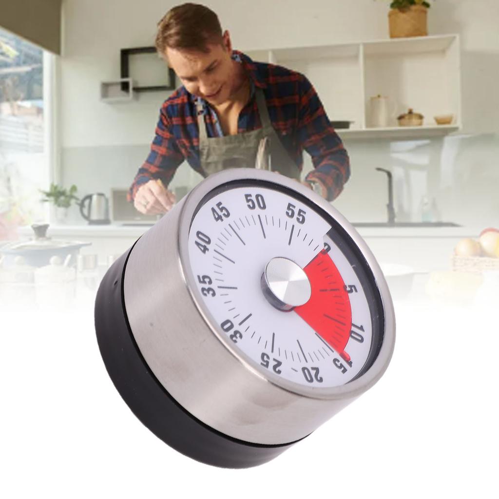 Visual Timer Stainless Steel Portable Mechanical Magnetic Kitchen Timer for Studying Cooking