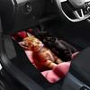 4pcs Two Kitten Print Car Floor Mats, Elegant Interior Decor Accessories For Daily Driving, All Season Fashionable Auto Interior