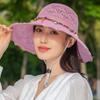 WTEMPO Foldable Cotton Hemp Bucket Hats Women Summer Washable Versatile Sun Hats Outdoor Sunshade Sunscreen Beach Hats