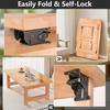 4 Pack Folding Brackets, Self-Lock Hinge with Screws for Folding Table Legs, Lock Extension Support Bracket Bed Legs, Black