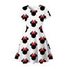 New Mickey Minnie Christmas 2D Printed Short Sleeve Dress Fashion Girls Princess Dress