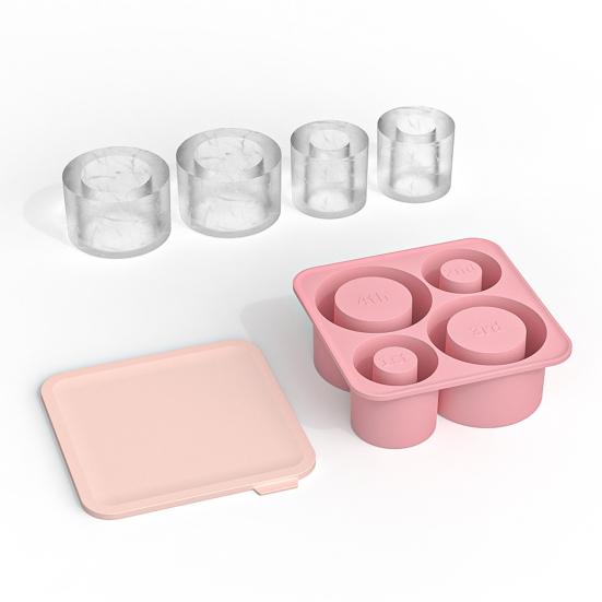 Silicone Cylinder Ice Tray with Lid Portable Popsicle Maker Easy Release Ice