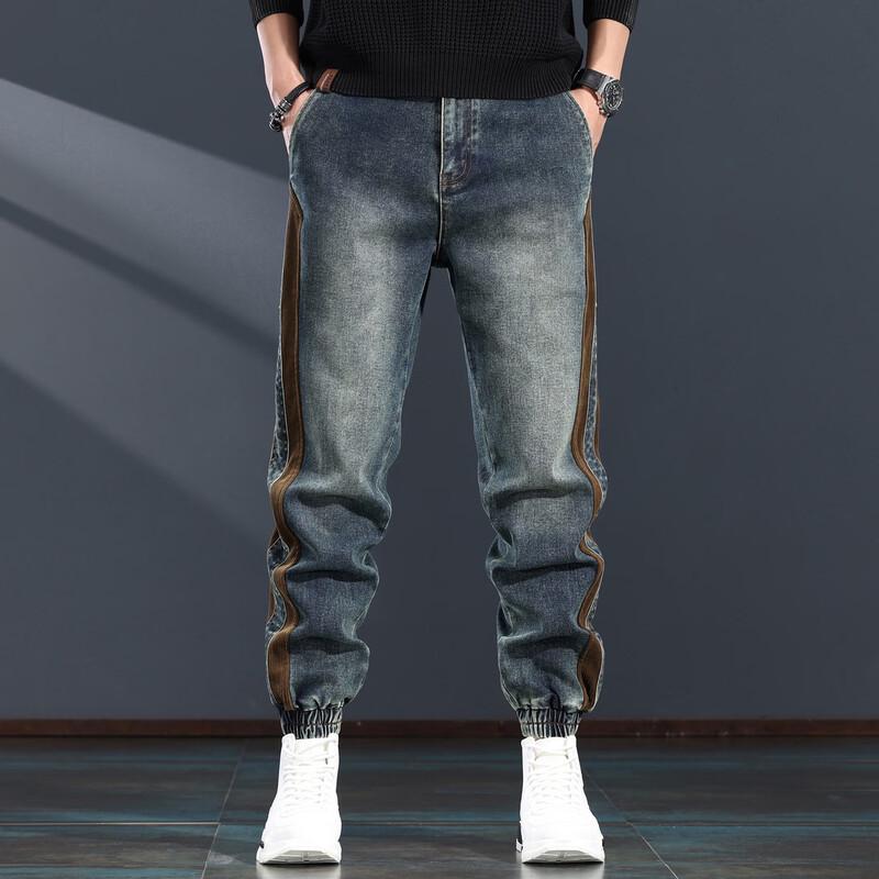Мужские американские ретро джинсы с тяжелым весом, сужающиеся, рабочие XL