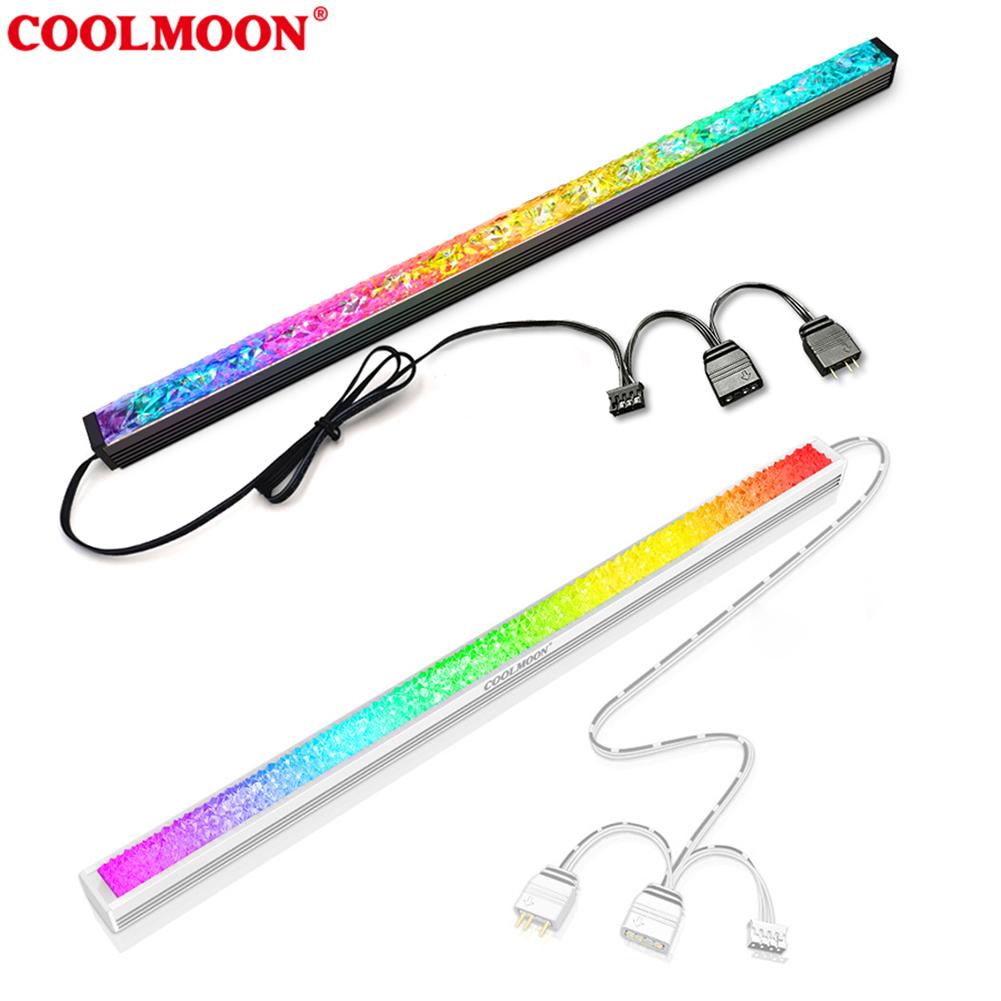 COOLMOON ARGB LED Strip Light 5V 3Pin/Small 4Pin Diamond Magnetic Colorful Atmosphere DIY Lamp Bar for PC Computer Case Chassis