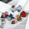 2-7Pcs/Set Cute Cat Dog Paw Enamel Pins Hearts Pizza Art Painting  Brooch Denim Jackets Lapel Pin Badge Cartoon Animal Jewelry
