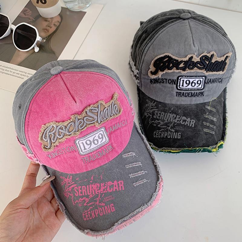 Vintage Baseballkappen mit Buchstabenstickerei für Herren und Damen, verstellbare Sommer-Sonnenhüte, Outdoor-Streetwear-Hüte