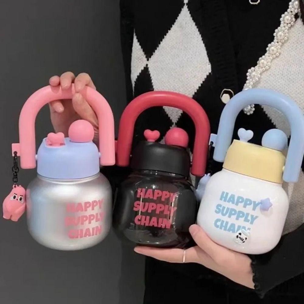 Cute Portable Drink Bottle Leakproof Cartoon Plastic Cup Sport Water Bottle Home/School