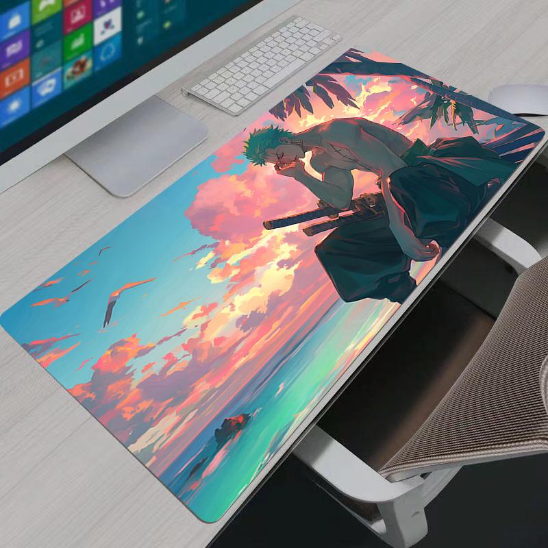 Gaming Mouse Pads Gamer Home Computer HD Mousepad XXL One Piece Zoro Keyboard Pad Carpet Non-Slip Office Cool Mouse Mats